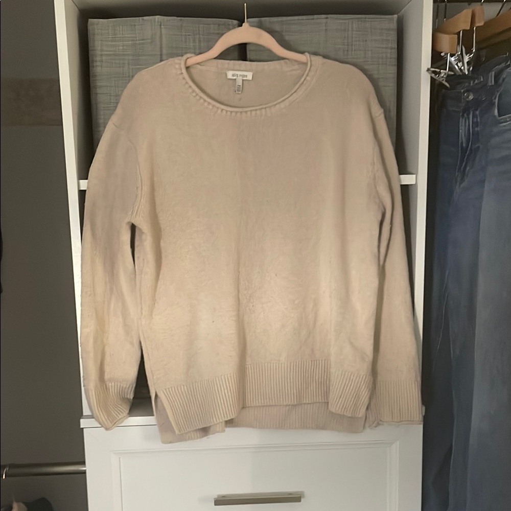 Ella Moss Cream Crewneck Sweater Knit Casual